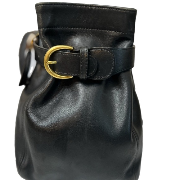 🇺🇸 Vintage Old COACH 4156 Crossbody Bucket Bag/Shoulder Bag Black Leather - Picture 3 of 8